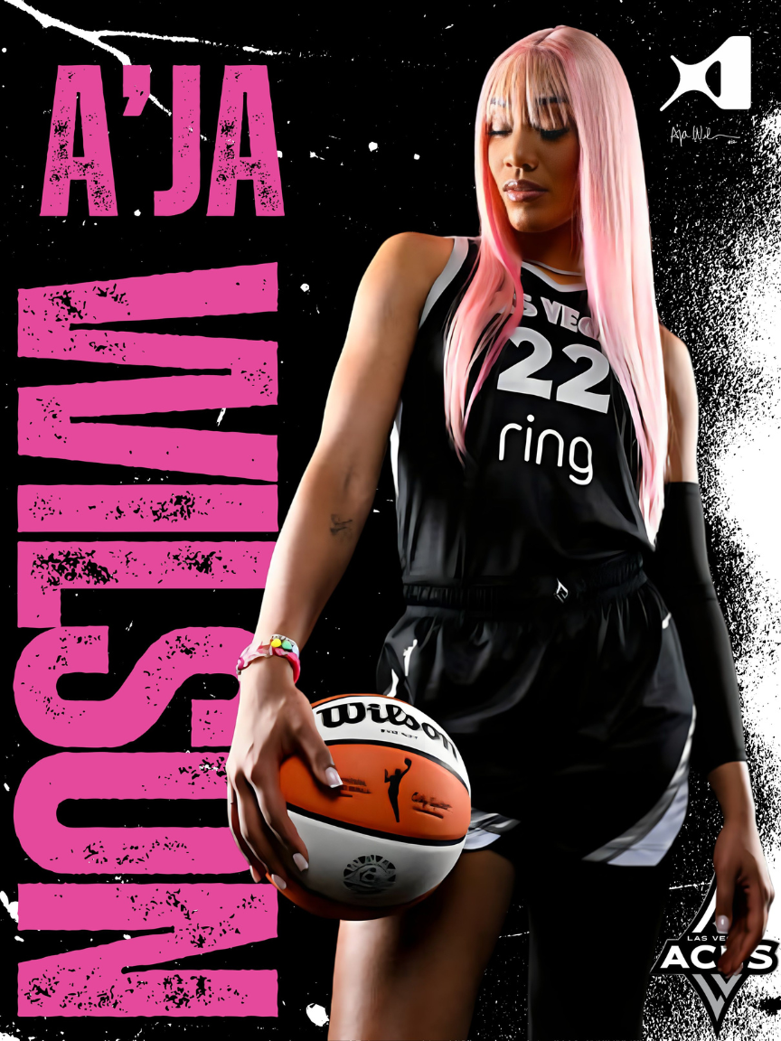 A'ja Wilson A'One Las Vegas Aces WNBA Basketball Poster Large 18x24 inches, Gloss Finish