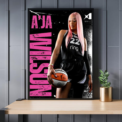 A'ja Wilson A'One Las Vegas Aces WNBA Basketball Poster Large 18x24 inches, Gloss Finish